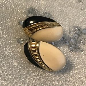 Vintage Enamel and Gold Earrings